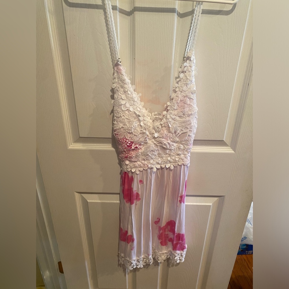 NWOT White and Pink Floral Dress Size 2X White Birch